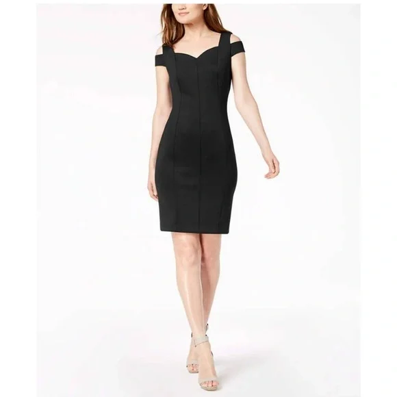 Calvin Klein Go Red Cold-Shoulder Sheath Dress - Black 4